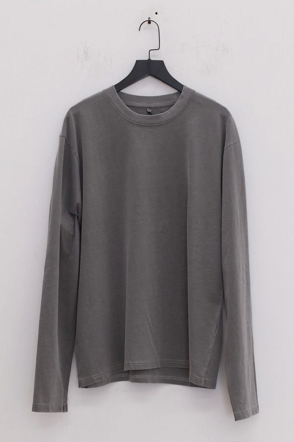 BASERANGE crew neck long sleeve T-shirt France BAS-TOBL-CO-WI24-BASALT GREY